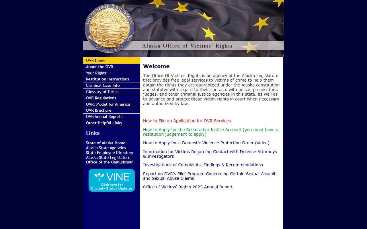 Alaska Office of Victims Rights assists crime victims with felony records access