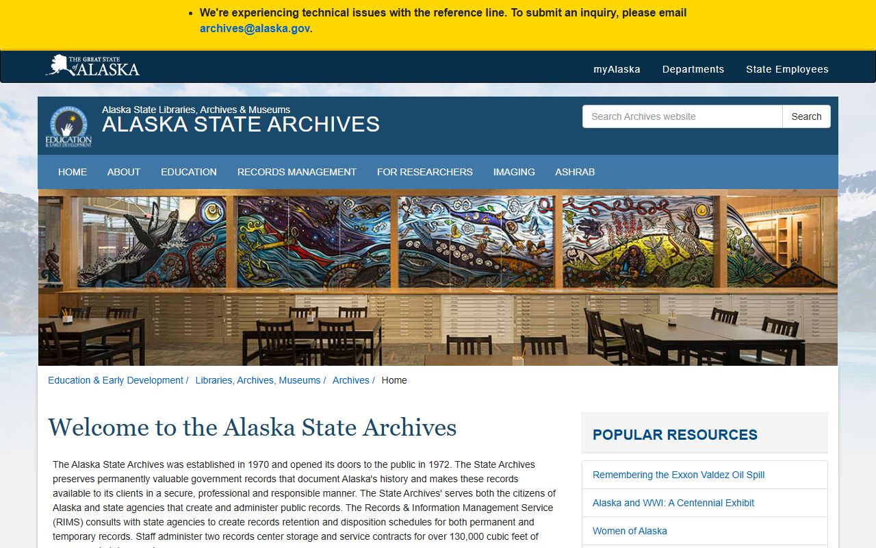 Alaska State Archives historical felony records and criminal court documents
